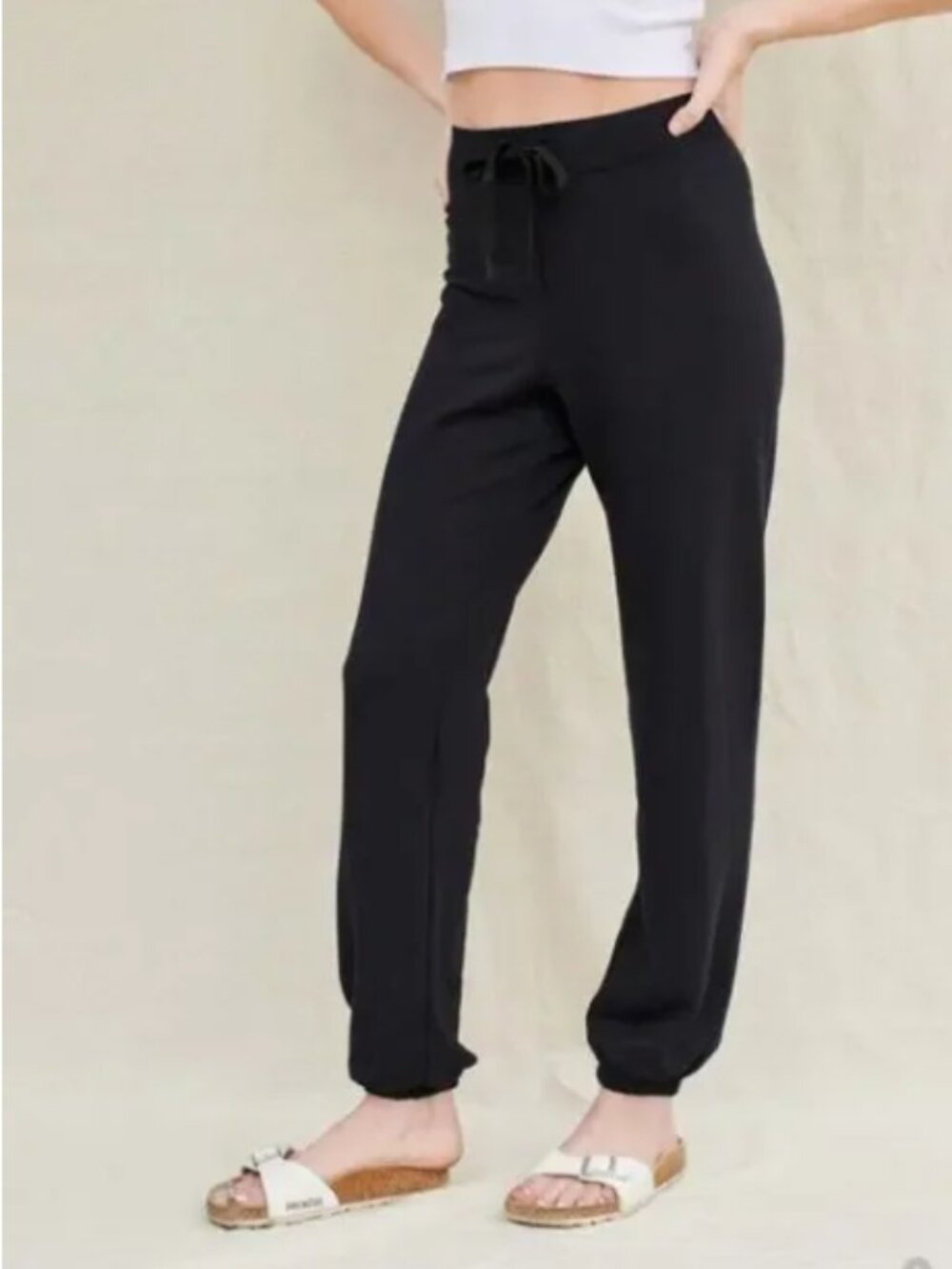 Stateside Softest Fleece Drawstring Jogger Black Large